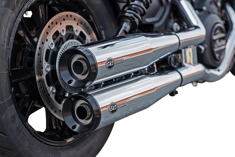 S&S CYCLE Grand National Slip-On Mufflers - Indian Scout - Chrome - 4110-156-R - PartsOutlet.com.au