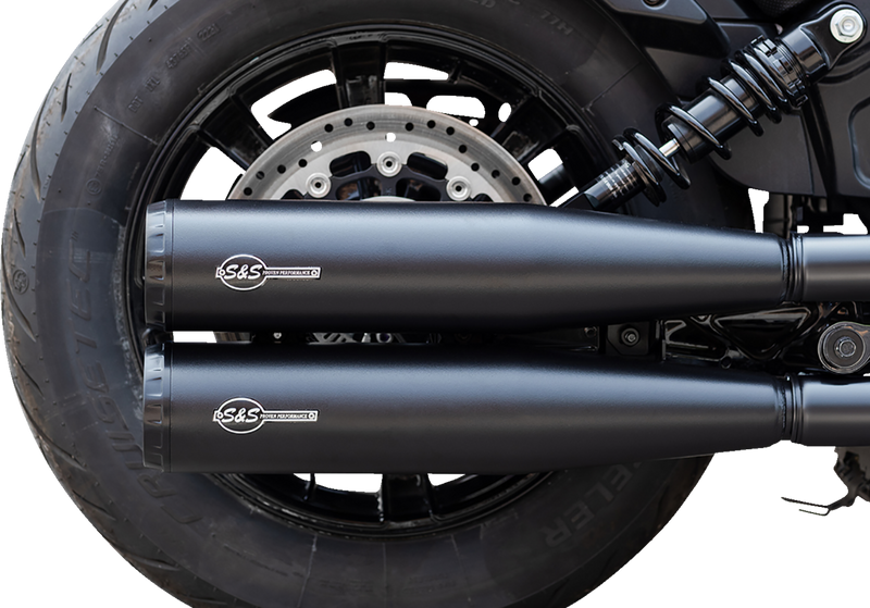 S&S CYCLE Grand National Slip-On Mufflers - Indian Scout- Black - 4110-266-R - PartsOutlet.com.au
