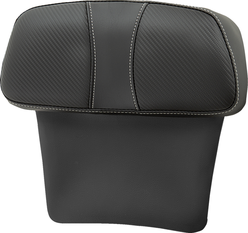 SADDLEMEN Chopped Tour Pak Backrest Pad - Dominator - Black w/ Carbon Fiber Inset - FLT/FLH '14-'23 - 814-07-CPACK-D - PartsOutlet.com.au