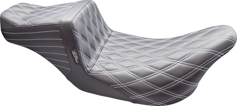 LE PERA Tailwhip Seat - Double Diamond w/ Titanium Thread - Black - FL '08-'23 LK-587DD-TTM - PartsOutlet.com.au