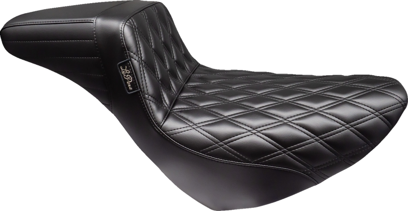LE PERA Kickflip Daddy Long Legs Low Rider Seat - Double Diamond - Black - FL/FX '18-'23 LYR-590DLDD - PartsOutlet.com.au