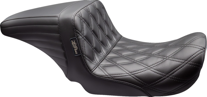LE PERA Kickflip Up Front Seat - Double Diamond - Black - Dyna '06-'17 LKU-591DD - PartsOutlet.com.au