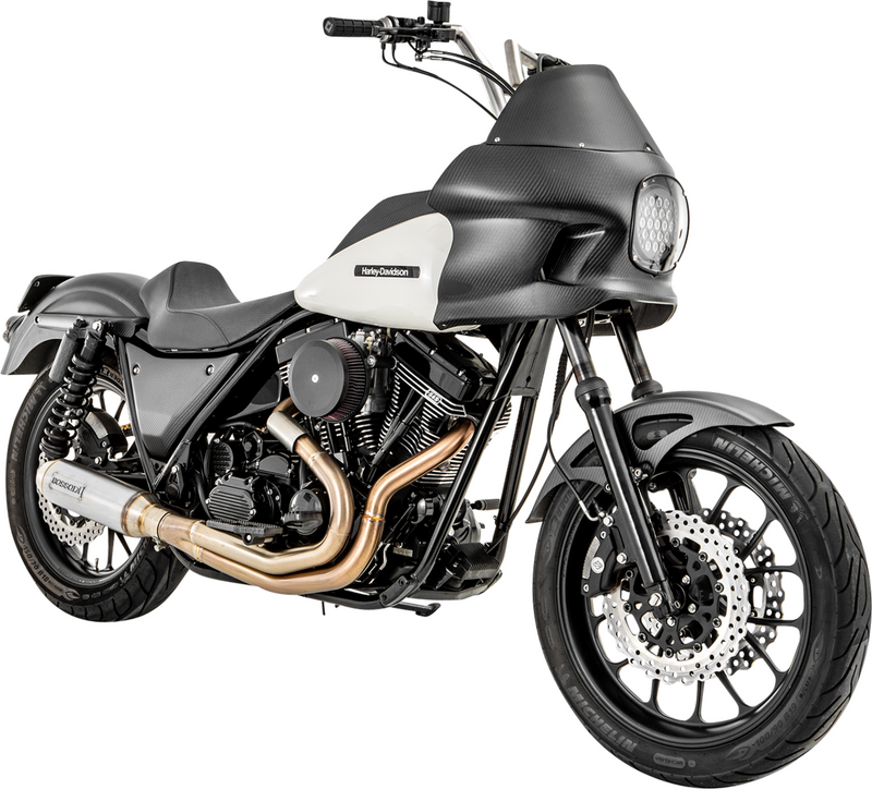 BASSANI XHAUST 2-into-1 Exhaust System with Super Bike 4" Muffler - Stainless Steel - Harley-Davidson 1984-2000 - 1FXR3SS