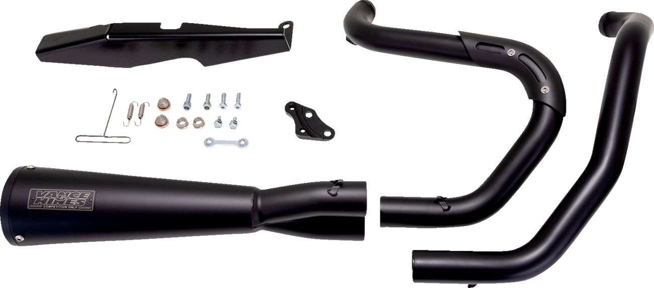 VANCE & HINES 2-into-1 Upsweep Exhaust System - Stainless Steel - Black - '14-'22 XL - 47328