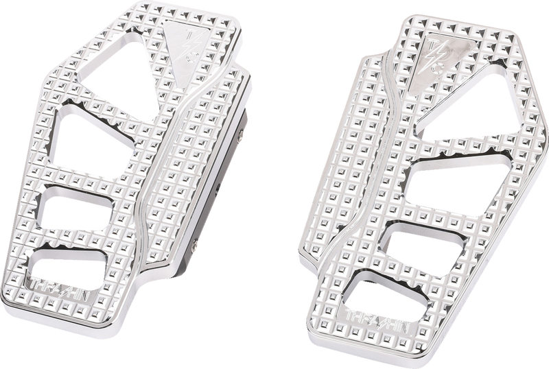 THRASHIN SUPPLY CO. Apex Floorboards - Passenger - Chrome - Harley-Davidson 1986-2022 - TSC-2217-3-BR - PartsOutlet.com.au