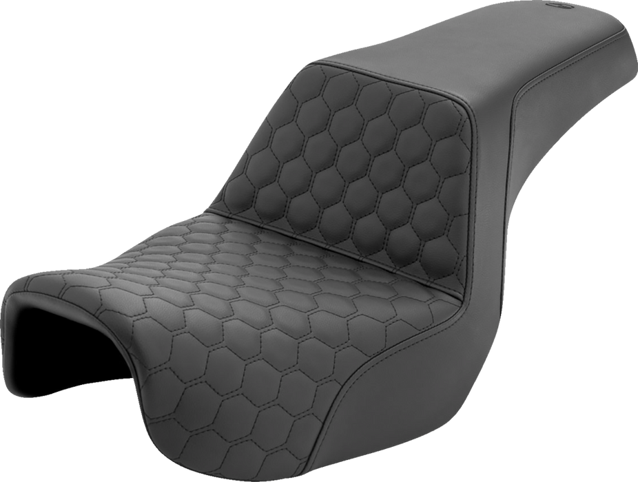 SADDLEMEN Step-Up Seat - Honeycomb - Dyna '06-'17 806-04-177 - PartsOutlet.com.au