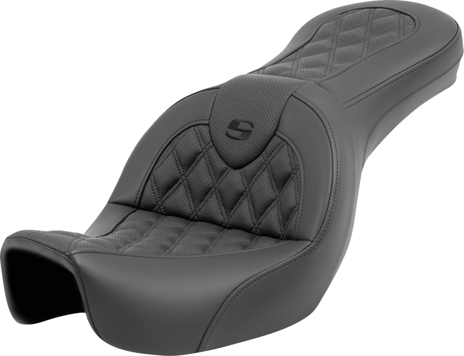 SADDLEMEN Roadsofa Seat - Lattice Stitch - without Backrest - FXD '06-'17 - 806-04-182 - PartsOutlet.com.au