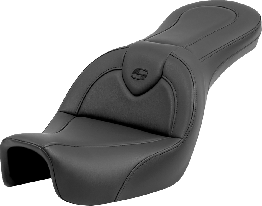 SADDLEMEN Roadsofa* Seat - without Backrest - Black/Black Stitching - FXD '06-'17 - 806-04-187 - PartsOutlet.com.au