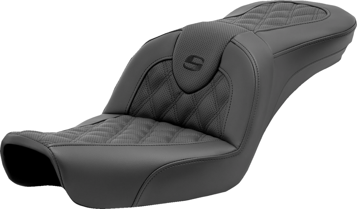 SADDLEMEN Roadsofa Seat - Lattice Stitch - without Backrest - FXD '96-'03 - 896-04-182 - PartsOutlet.com.au