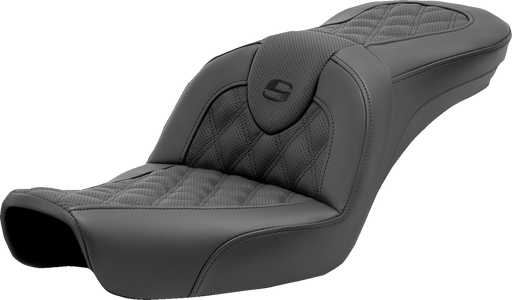 SADDLEMEN Roadsofa Seat - Lattice Stitch - without Backrest - FXD '96-'03 - 896-04-182 - PartsOutlet.com.au