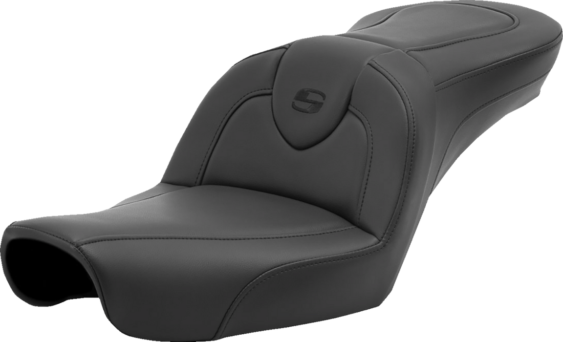 SADDLEMEN Roadsofa Seat - without Backrest - Black/Black Stitching - FXD '96-'03 896-04-187 - PartsOutlet.com.au