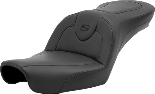 SADDLEMEN Roadsofa Seat - without Backrest - Black/Black Stitching - FXD '96-'03 896-04-187 - PartsOutlet.com.au