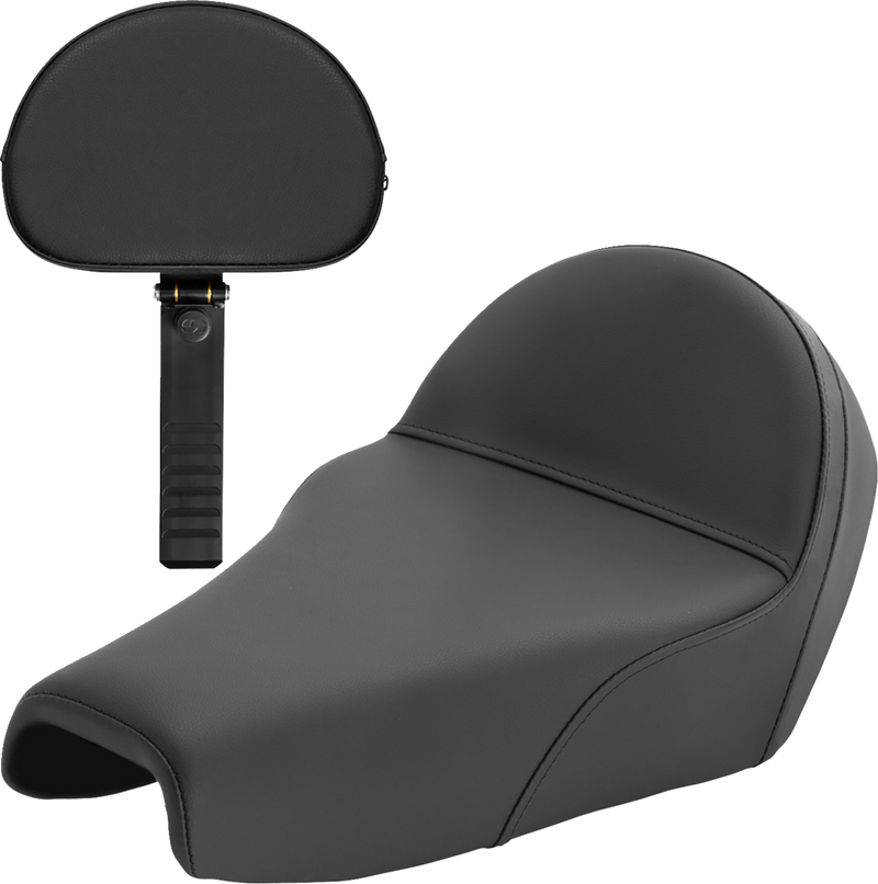 SADDLEMEN Solo Seat - Plain w/ Backrest - XL '04-'22 - 807-11B-0040 - PartsOutlet.com.au
