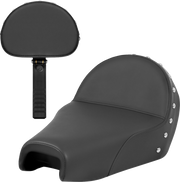 SADDLEMEN Solo Seat - Studded w/ Backrest - XL '04-'22 - 807-03B-0039 - PartsOutlet.com.au