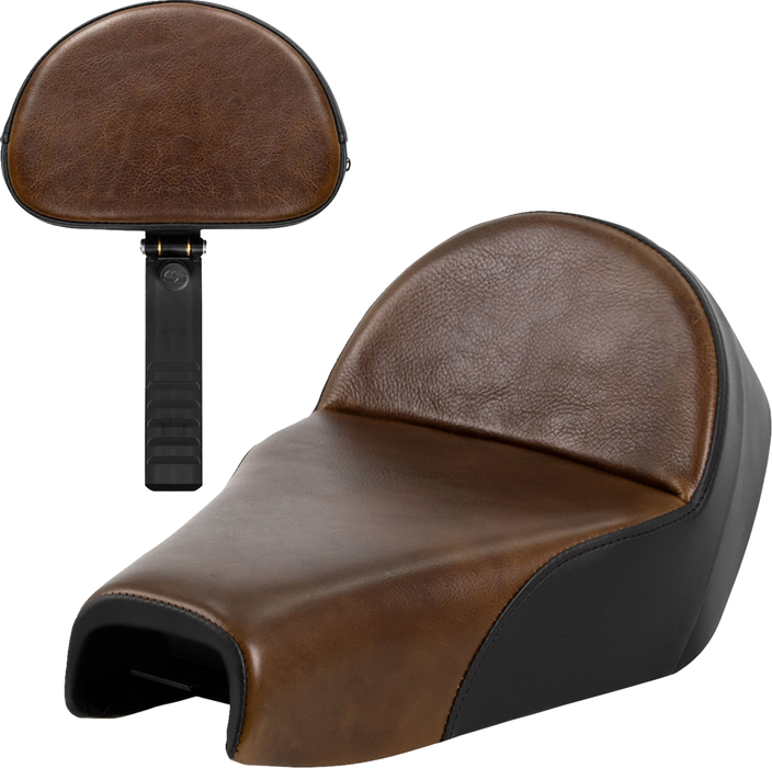 SADDLEMEN Lariat Solo Seat - Distressed Leather - 4.5 Gal Tank - XL '04-'22 - 807-03B-0041 - PartsOutlet.com.au