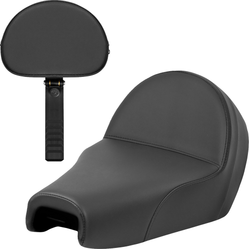 SADDLEMEN Solo Seat - Plain w/ Backrest - XL '04-'22 - 807-03B-0040 - PartsOutlet.com.au