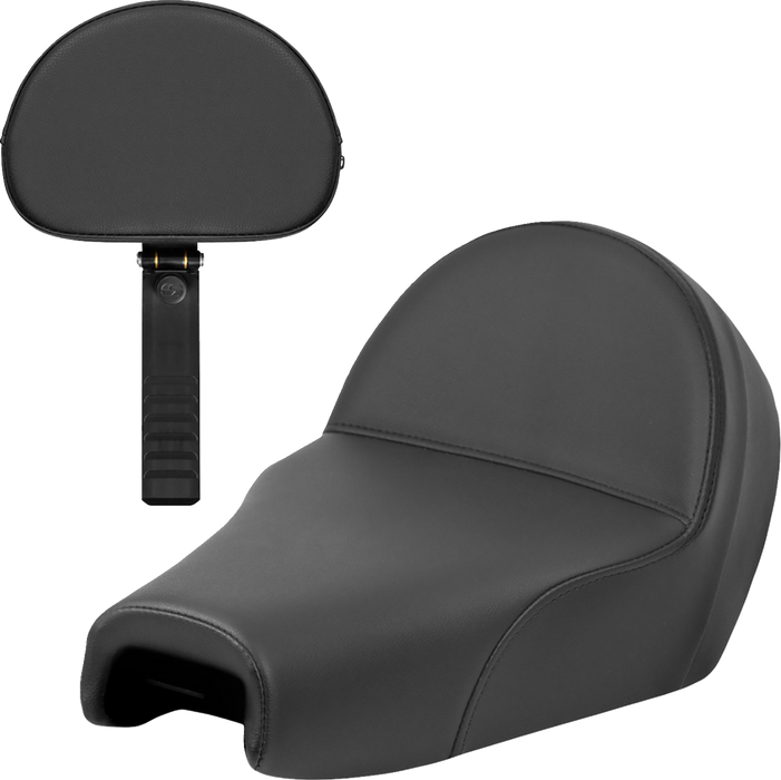 SADDLEMEN Solo Seat - Plain w/ Backrest - XL '04-'22 - 807-03B-0040 - PartsOutlet.com.au