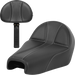 SADDLEMEN Dominator Seat - w/ Backrest - Black w/ Silver Stitching - XL '04-'22 - 807-03B-0042 - PartsOutlet.com.au