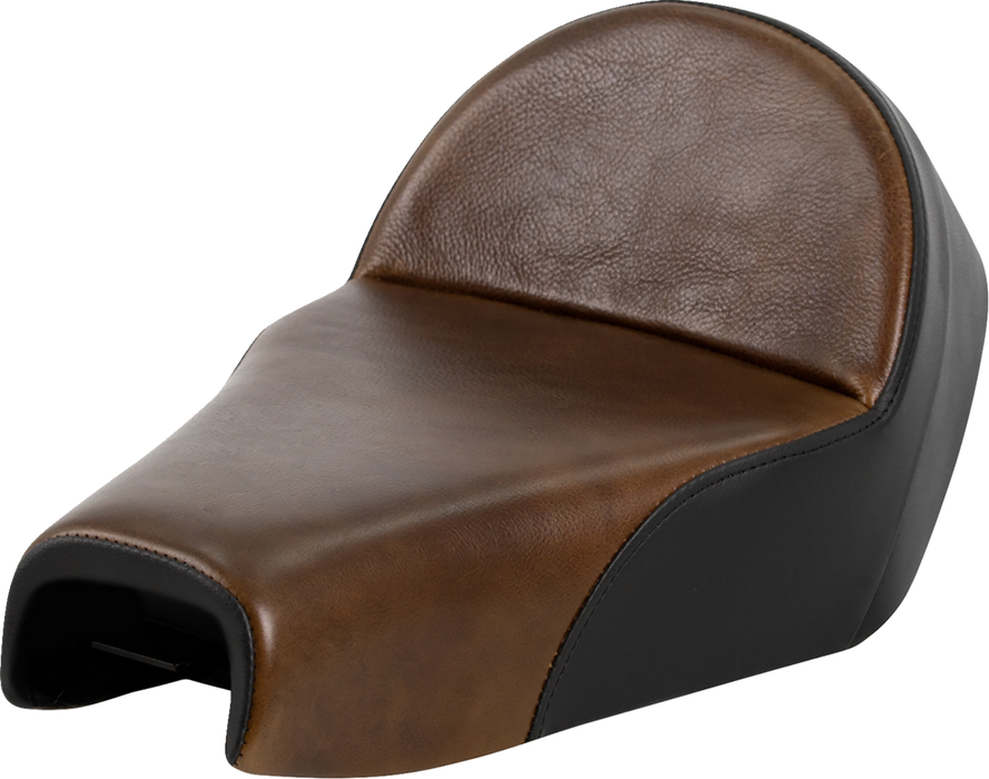 SADDLEMEN Lariat Solo Seat - Distressed Leather - 4.5 Gal Tank - XL '04-'22 - 807-03B-0041 - PartsOutlet.com.au