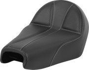 SADDLEMEN Dominator Seat - w/ Backrest - Black w/ Silver Stitching - XL '04-'22 - 807-03B-0042 - PartsOutlet.com.au
