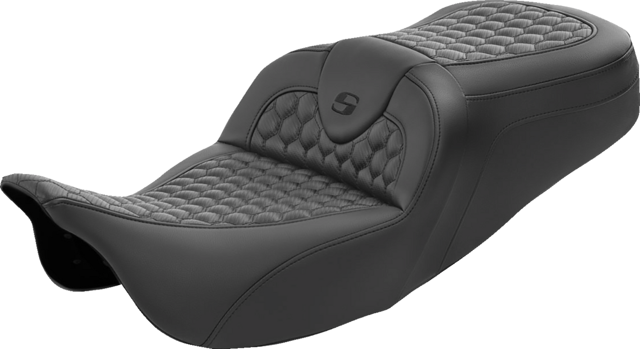 SADDLEMEN RoadSofa Seat - Honeycomb - without Backrest - FL '08-'23 - 808-07B-189 - PartsOutlet.com.au