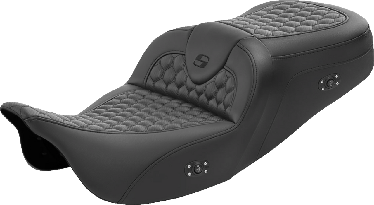 SADDLEMEN RoadSofa* Seat - Honeycomb - without Backrest - Heated - FL '08-'23 - 808-07B-189HCT
