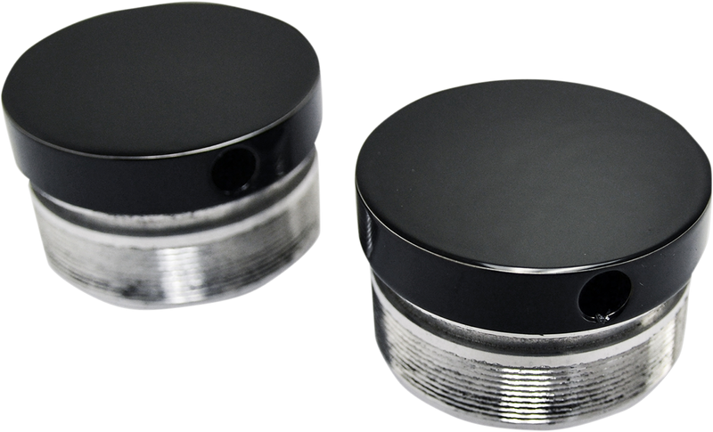 LA CHOPPERS Flush-Mount Fork Cap - Gloss Black Powder Coat - 49 mm LA-7504-49B - PartsOutlet.com.au