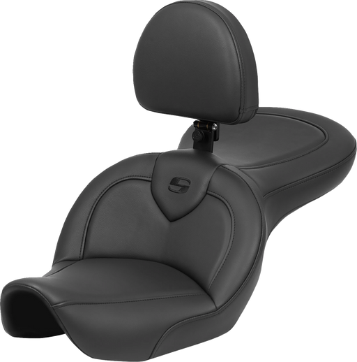 SADDLEMEN Roadsofa Seat - with Backrest - Black - FXDWG '96-'23 - 896-05-187BR - PartsOutlet.com.au