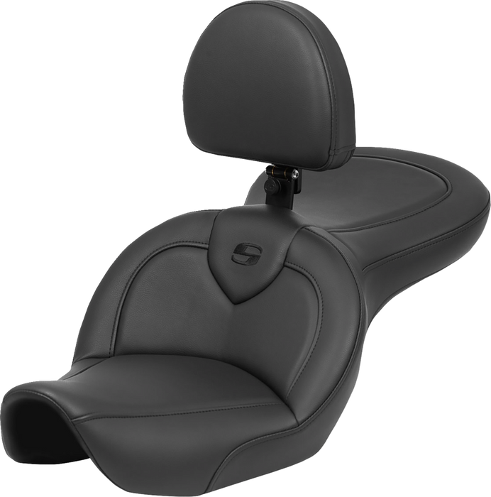 SADDLEMEN Roadsofa* Seat - with Backrest - Black - FXDWG '96-'23 - 896-05-187BR