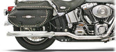 BASSANI XHAUST True Dual Slip-On Slash Cut Mufflers - '89- '17 Softail - Chrome - 31117C - PartsOutlet.com.au