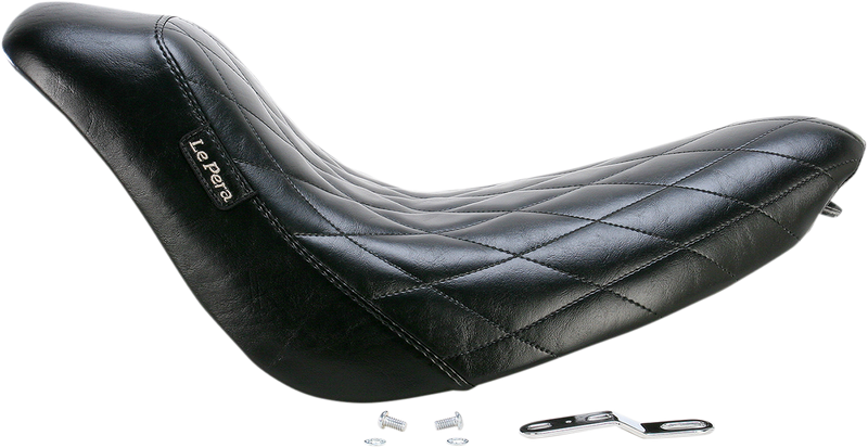 LE PERA Bare Bones Solo Seat With Black Diamond Stitch. Fits Softail 2006-2017 With 200 OEM Rear Tyre - LK-007DM - PartsOutlet.com.au