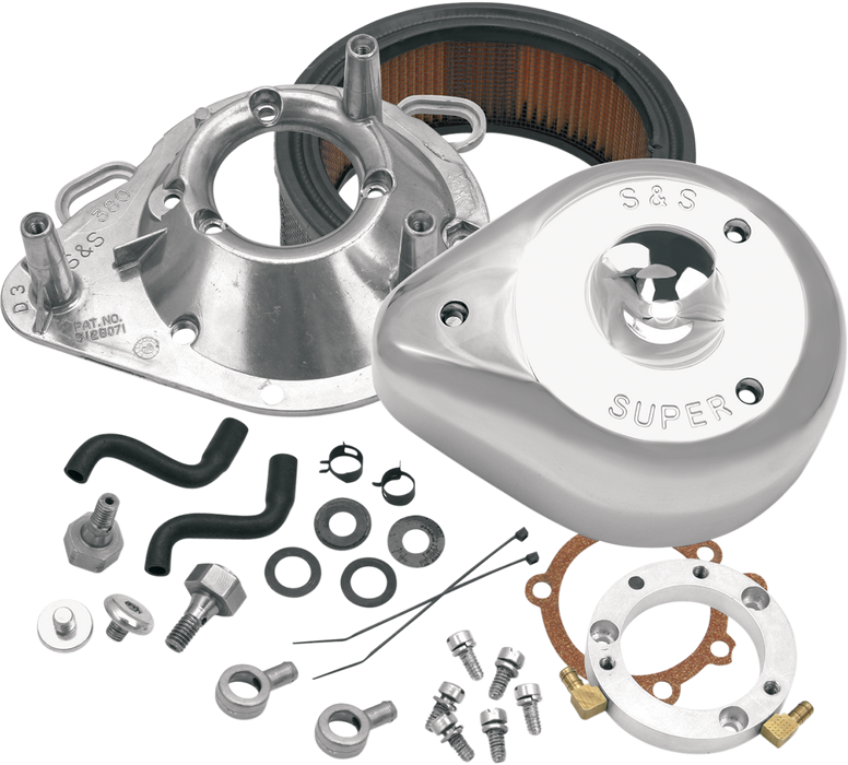 S&S CYCLE S&S® Teardrop Air Cleaner Kit For 1993-'06 HD® Big Twins with Stock CV carburetors - Chrome - 17-0450 - PartsOutlet.com.au