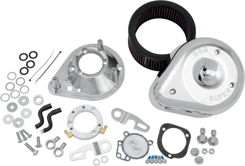 S&S CYCLE Teardrop Air Cleaner Kit for 1991-'06 HD® Carbureted XL Sportster® Models - Chrome - 17-0448 - PartsOutlet.com.au