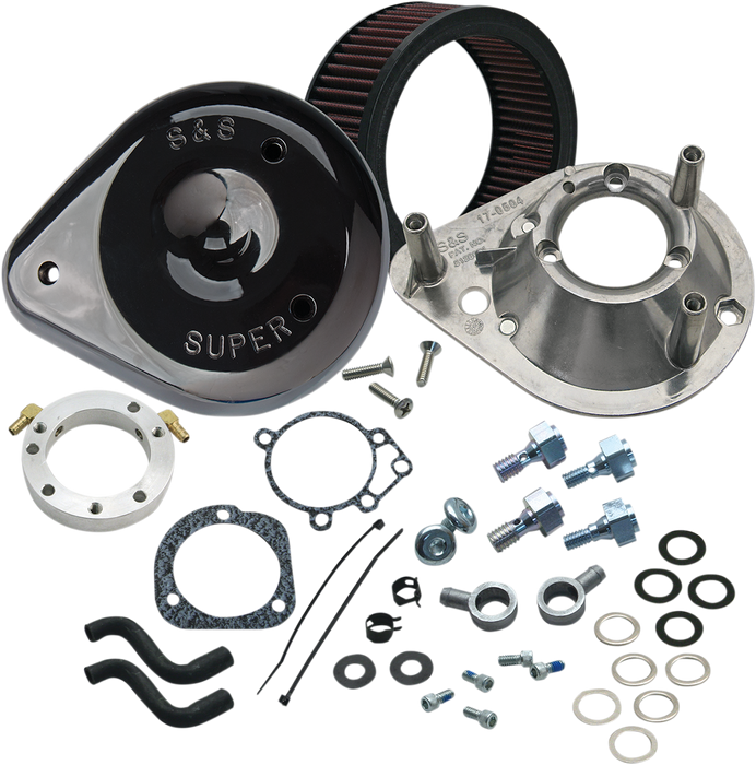 S&S CYCLE Teardrop Air Cleaner Kit for 1993-'06 HD® Carbureted Big Twins and 2007-'10 Softail® CVO® Models - Gloss Black - 170-0181A - PartsOutlet.com.au