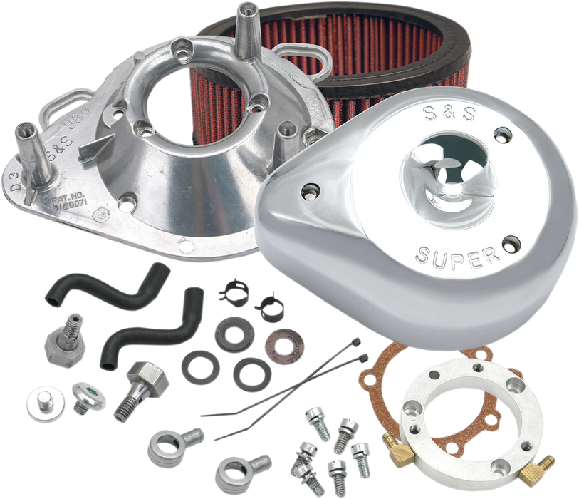 S&S CYCLE Teardrop Air Cleaner Kit for 2001-'17 HD® Stock EFI Big Twin (except Throttle By Wire and CVO®) Models - Chrome - 170-0303B - PartsOutlet.com.au