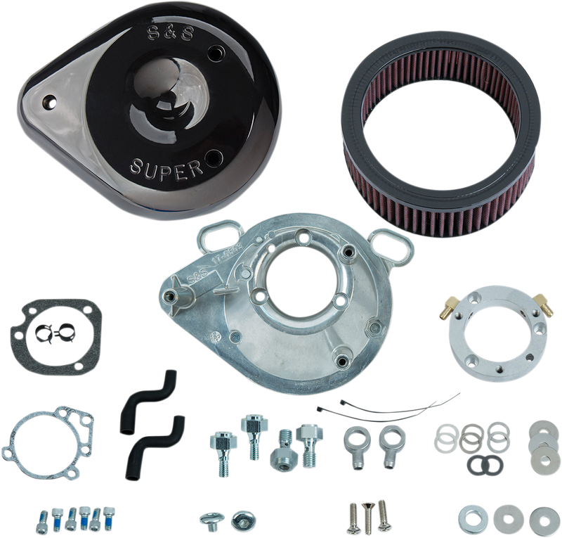 S&S CYCLE Teardrop Air Cleaner Kit for 2001-'17 HD® Stock EFI Big Twin (except Throttle By Wire and CVO®) Models - Gloss Black - 170-0304B - PartsOutlet.com.au