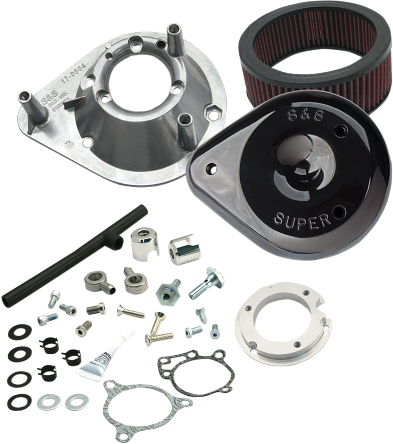 S&S CYCLE Teardrop Air Cleaner Kit for 2008-'16 HD® Touring Stock-Bore Throttle By Wire and 2016-17 Softail® (except Tri-Glide® & CVO®) Models - Gloss Black - 170-0312B - PartsOutlet.com.au
