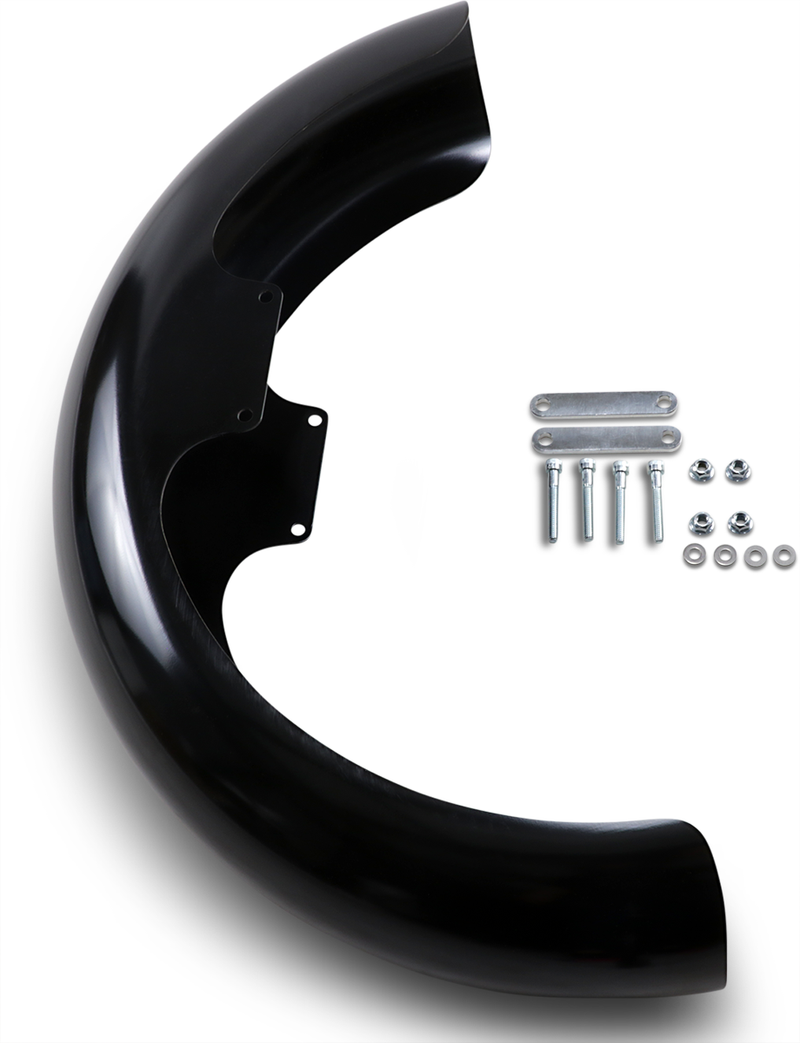 KLOCK WERKS Wrapper Front Fender Kit - Black - Steel - 19" - Softail '18-'25 - KWF-02-0517