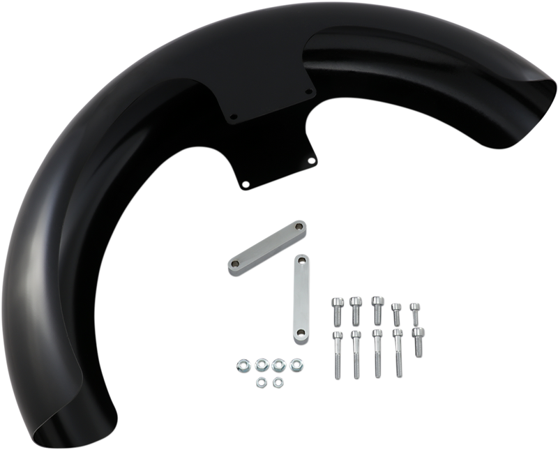 KLOCK WERKS Wrapper Front Fender - Black - Steel - 21" - Indian '14-'25 - KWF-04-0469