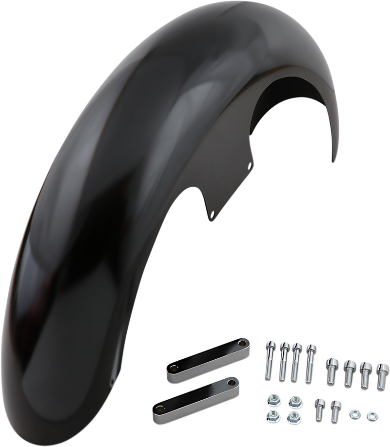 KLOCK WERKS Slicer Front Fender - Black - Steel - 21" - Indian '14-'25 - KWF-04-0461
