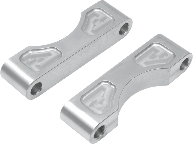 KLOCK WERKS Hugger Front Fender Mounting Blocks - For 21" Wheels - Satin - Harley-Davidson '84-'13 - KWFS-01-0102