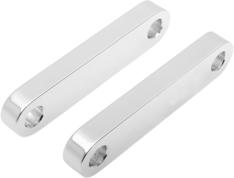 KLOCK WERKS Hugger Front Fender Mounting Blocks - For 21" Wheels - Chrome - '86-'17 Softail (FLST) - KWFS-02-0102-C