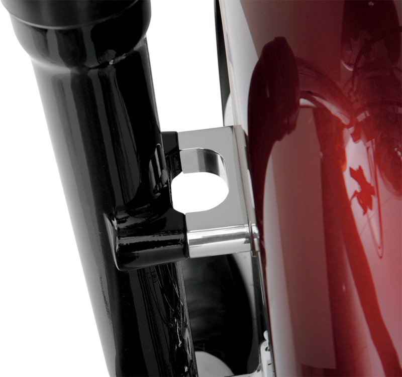 KLOCK WERKS Hugger Front Fender Mounting Blocks - For 21" (Skinny) Wheels - Chrome - Harley-Davidson '84-'13 - KWFS-02-0106-C