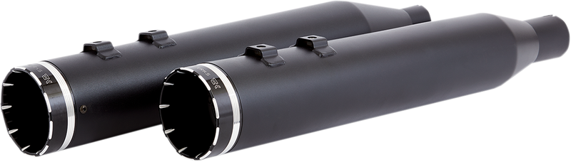 KHROME WERKS 4.5" HP Plus Mufflers for Touring - Matte Black with Tracer Tip - FL 2017+ - 202835