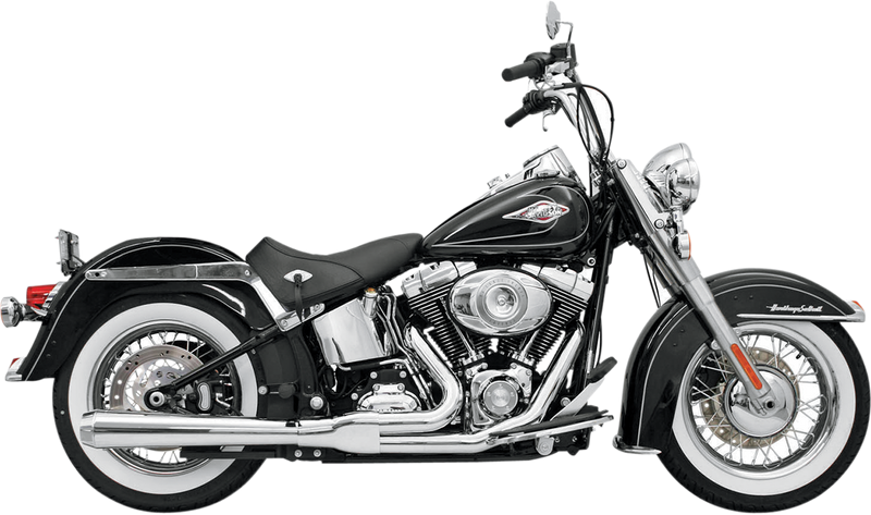 BASSANI XHAUST Road Rage 2:1 Exhaust System - Chrome - Long - '86-'17 Softail Twin Cam -12111J - PartsOutlet.com.au