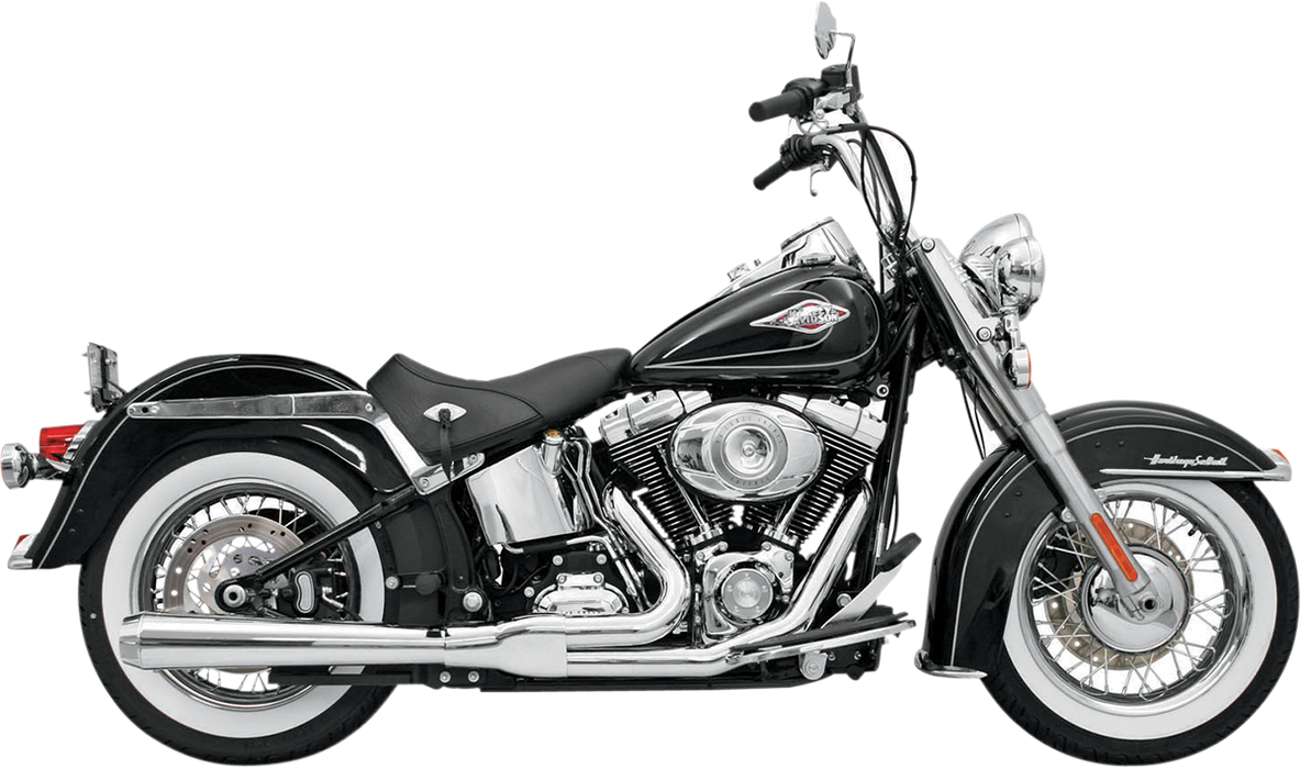 BASSANI XHAUST Road Rage 2:1 Exhaust System - Chrome - Long - '86-'17 Softail Twin Cam -12111J - PartsOutlet.com.au