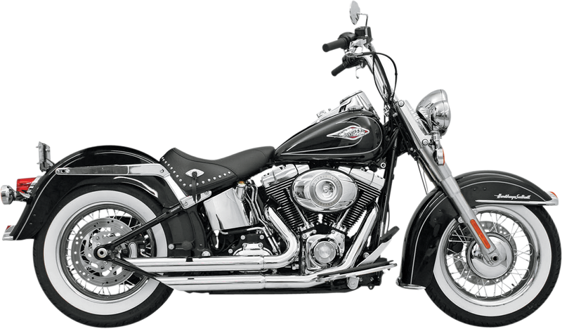 BASSANI XHAUST Pro Street FireFlight Exhaust - Chrome - '86-'17 Softail Twin Cam - 12113B - PartsOutlet.com.au
