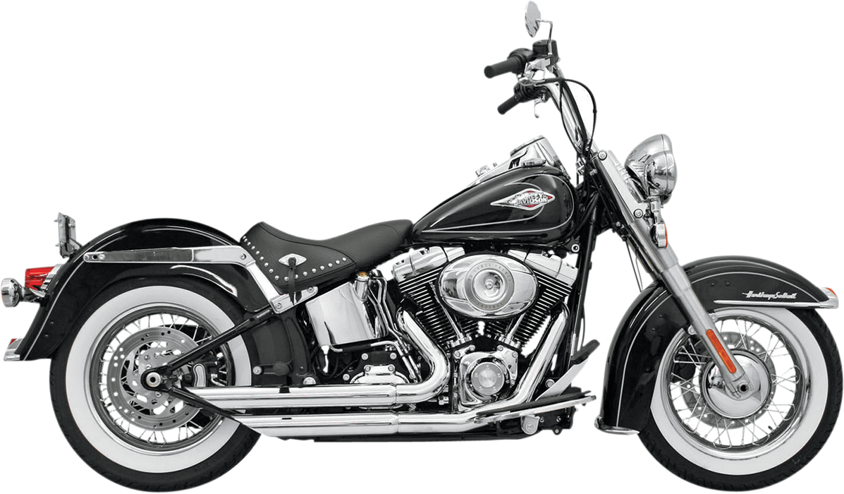 BASSANI XHAUST Pro Street FireFlight Exhaust - Chrome - '86-'17 Softail Twin Cam - 12113B