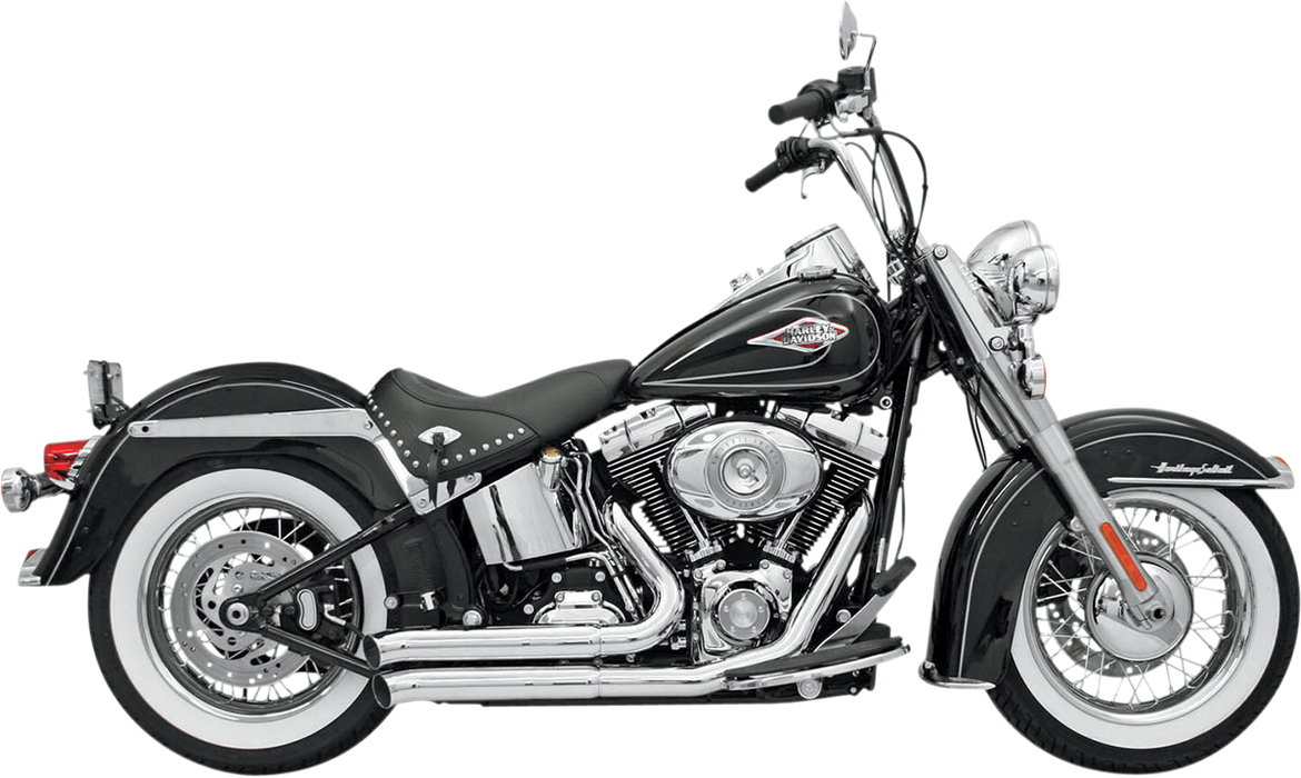 BASSANI XHAUST FireSweep Exhaust - Chrome - '86-'17 Softail Twin Cam 12113D - PartsOutlet.com.au