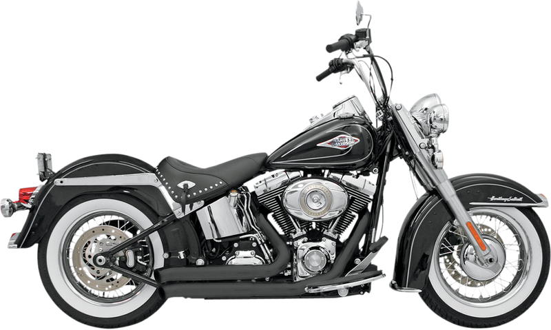 BASSANI XHAUST FireSweep Exhaust - Black - '86-'17 Softail Twin Cam 12123D - PartsOutlet.com.au